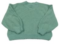 Zelený chlupatý svetr Lindex