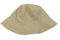 Béžový šusťákový oboustranný klobouk 