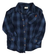 Tmavomodrá pruhovaná manšestrová košile F&F