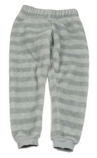 Šedé pruhované plyšové domácí kalhoty M&S