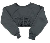 Tmavošedá crop mikina 