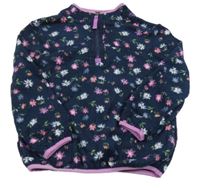 Tmavomodrá květovaná fleecová mikina M&S