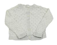 Bílý perforovaný propínací svetr Next