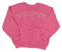 Růžová mikina s nápisem Tu