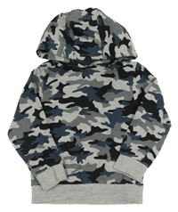 Army-šedá melírovaná mikina s kapucí Matalan