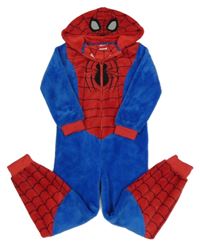 Modro-červená chlupatá kombinéza s kapucí - Spiderman Marvel