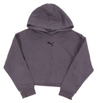 Fialovošedá crop mikina s kapucí Puma