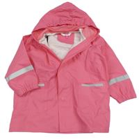 Růžová nepromokavá bunda s kapucí 