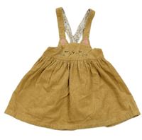 Béžové laclové manšestrové šaty s kočkou Next