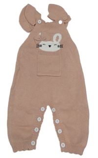 Světlerůžové pletené laclové kalhoty s myškou Shein