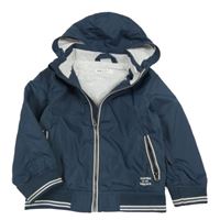 Tmavomodrá šusťáková jarní bunda s kapucí H&M