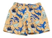 Oranžové plážové kraťasy se žraloky H&M
