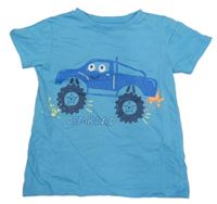 Modré tričko s monster truckem St. Bernard