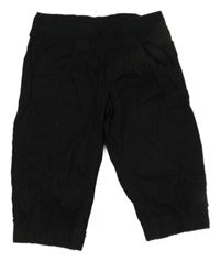 Černé plátěné crop kalhoty Page one young