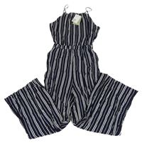 Nové - Tmavomodro-bílý pruhpvaný kalhotový overal H&M