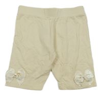 Světlebéžové elastické kraťasy sy mašlemi River Island