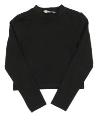 Antracitové crop triko H&M