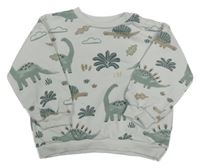 Bílá mikina s dinosaury F&F