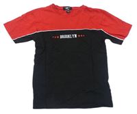 Černo-červené tričko s nápisem New Look