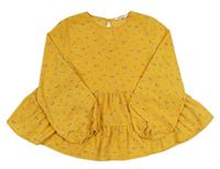 Okrová halenka s kytičkami H&M