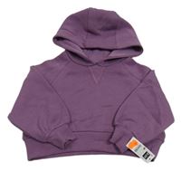 Nové - Fialová crop mikina s kapucí zn. Dunnes