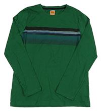 Tmavozelené triko s proužky Icebreak