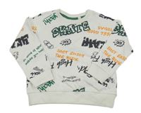 Bílá mikina s nápisy Blukids