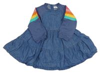 Modro-pruhované riflovo/teplákové šaty Next