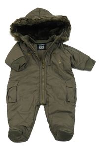 Hnědá šustáková zimní kombinéza s odepínací kapucí Juicy Couture