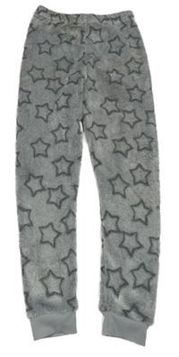 Šedé chlupaté domácí kalhoty s hvězdičkami Pep&Co