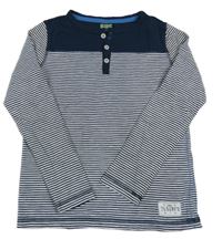 Tmavomodro-bílé pruhované triko Alive