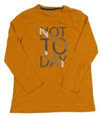 Medovo-šedé melírované triko s nápisem Yigga