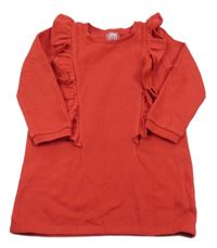 Červené teplákové šaty s volánky F&F