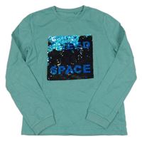 Mátová mikina s překlápěcími flitry C&A