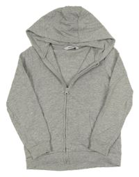 Šedá melírovaná propínací mikina s kapucí Everyday