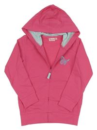 Růžová propínací mikina s motýlem a kapucí Impidimpi