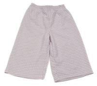 Fialovo-bílé kostkované culottes kalhoty Zara