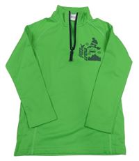 Zelená sportovní mikina se snowboardistkou Topolino