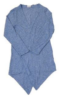 Modro-bílý melírovaný svetrový cardigan Yigga