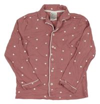 Starorůžový srdíčkovaný pyžamový kabátek H&M