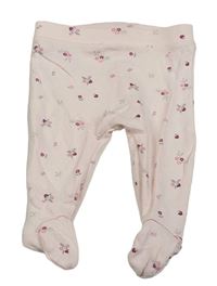 Světlerůžové polodupky s kytičkami Matalan