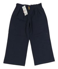 Nové - tmavomodré pruhované culottes kalhoty s gombíky PEP&CO