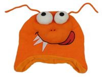 Oranžová pletená čepice - příšerka 