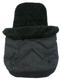 Černo-tmavošedý melírovaný prošívaný šusťákový zateplený fusak Cuggl