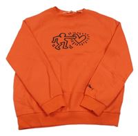 Tmavooranžová mikina s postavou a srdíčkem H&M