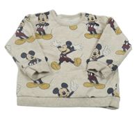 Světlebéžovo/šedá melírovaná mikina s Mickey George