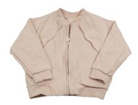 Pudrová propínací mikina s volánky RESERVED