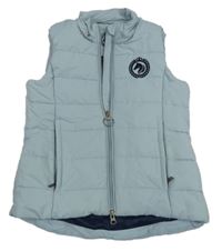 Světlemodrošedá prošívaná šusťáková funkční zateplená jezdecká vesta s koníkem TCM