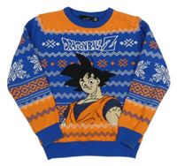 Modro-oranžový vzorovaný svetr s Dragonball Z PRIMARK