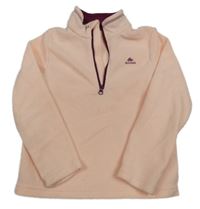 Světlebroskvová fleecová funkční mikina s logem Quechua